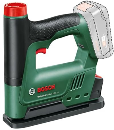 Bosch Chiodatrice/Graffatrice a batteria UniversalTacker 18V-14 (per legno tenero e duro; per graffe e chiodi; erogazione dal basso; 18 Volt System; accessorio per distanza carta; 1000 graffe)