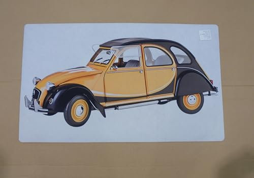 - Tapis de Sol intérieur décoratif 73,5 x 44 cms, Collection Voiture Automobile, Compatible avec Citroen 2CV Charleston - OV4