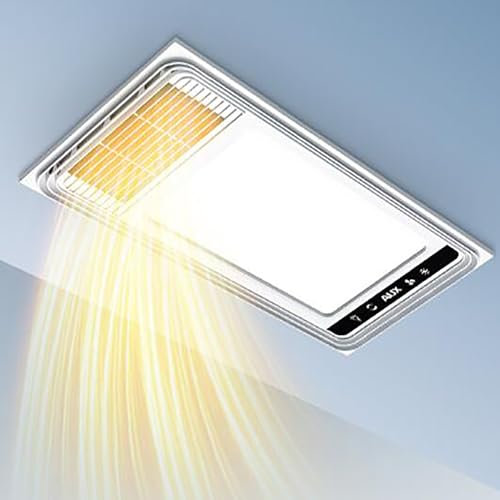 JDSHFEN Exhaust Fan with Light ABS+PBT Panel+PP Case Ventilation Fan And Light Combo for Bathroom And HomeThin Fan with Wireless Remote Control，