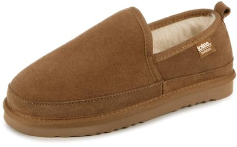 Isotoner Mens Real Suede Full Back Slipper