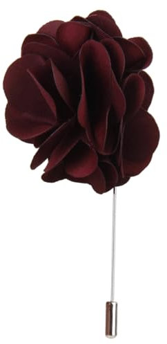 GALPADA Broche À Revers Pour Homme Boutonnière En Satin Faite À La Main Accessoire Décoratif Élégant Pour Homme Couleur Vin Rouge