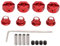 Bognajin 12-mm-Rad-Sechskantnabe aus Aluminiumlegierung, Upgrade-Ersatz-Verlängerungs-Sechskantantriebsadapter für 1/10 1/12 RC-Auto, mit Anti-Rutsch-Schrauben, DIY-Upgrade-Teil (Red)