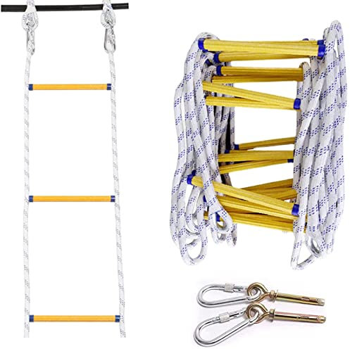 BLYXINVORA Climbing Rope Ladders Fire Escape 3-40M, Homes Multifunctional Fire Escape Ladder, Emergency Fireproof Rescue Ladder for Disaster, Evacuation and Wall Repair,65FT/20M