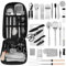 Portable Camping Cooking Utensils Set, 36 Pcs Stainless Steel Camping Kitchen Utensil Organizer, Cutting Board, Bottle Opener and Storage Bag Camping Accessories for Hiking Travel Picnic Gifts
