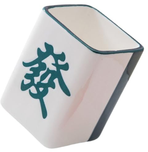 MOLUCKFU Wasserbecher in Mahjong-form Keramikbecher Doppelwandiger Kaffeebecher Teebecher Auslaufsicherer Kaffee-reisebecher Schwerer Becher Latte-art-becher Teetasse Mini-tasse Tassen