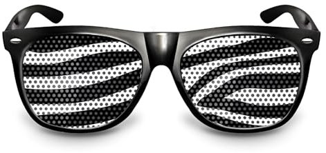 drucksda Partybrille/Funbrille mit Motiv ZEBRA - Die Original lustige Brille für Fasching/Karneval, Festival, JGA - Funbrille für dein Tier Kostüm (Zebra)