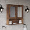 URBNLIVING Wall Mirror Cabinet Multi-Functional Mirror with Concealed Shelves, Wall-Mounted, Sleek and Modern Design, Ideal for Small Spaces, Perfect for Home Décor and Storage Needs Rustic Brown