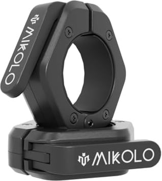 Mikolo Barbell Clamps,2-Inch Olympic Barbell Clips with Anti-Slip TPR Lining and Quick Release for Home and Gym Use(Magnetic Black)