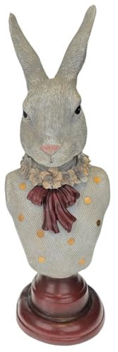 Macosa CE6PR536 Hasenbüste Dame modern 39 cm Osterhase Osterdeko Osterhase Dekoration Ostern Dekofigur Büste Hasenfigur (Damen)