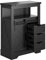 3 Drawers Bathroom Cabinet, Farmhouse Storage Floor Pantry Cabinet with Sliding Barn Door for Kitchen, Laundry, Bathroom, Living Room (Black)