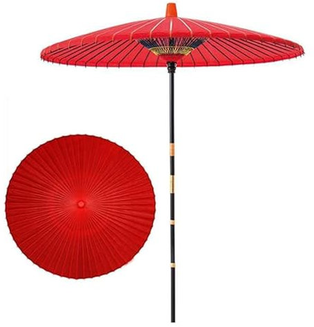 WATAOW Thailändischer Ölpapierschirm | UV-Schutz Und wasserdichte Bambusrippen | Sonnenschirm Für Markt, Pool, Garten, Hinterhof, Strand(1.5m/4.9ft)