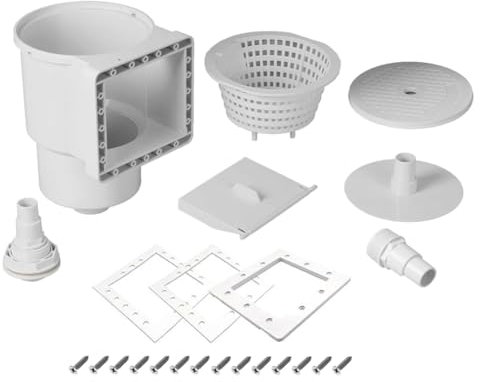 Kissmii Skimmer universel pour piscines hors-sol - Kit d'accessoires de skimmer - Largeur d'ouverture 6 - Compatible avec toutes les découpes murales de piscine standard