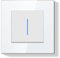 BSEED LIFE Interruptor de Luz Empotrable,Interruptor de Reinicio Conmutador de Pared con Marco de Cristal con LED Indicador,1 Gang 1 Vía Fácil Instalación,86 * 86mm Blanco