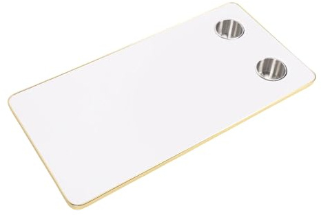 Diyeeni Tisch -RV -Tisch mit 2 Tassen, Geschobener aus Massivholz Panel 31,49 X 174 Zoll Gerundete Ecken für Einen Jachtanhänger (WHITE)