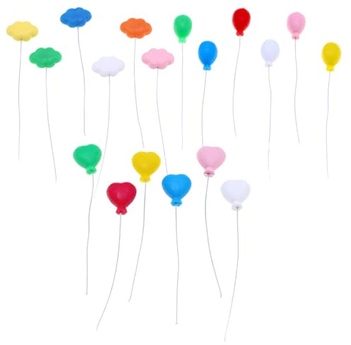 PYRUVAE 18 Stück Miniatur Luftballons, Puppenhaus Zubehör, MiniLuftballons, Kleine Deko Accessoires, DIY Garten Dekoration, Gelb, Blau, Orange, Grün, Rot, Rosa, Weiß, 1:12 Scale, Kunststoff