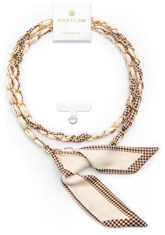 ONEFLOW Universal Handykette zum Umhängen, Designer Handyband für Hüllen, Scarf Kette abnehmbar mit Karabiner ohne Handyhülle für alle Smartphones, Chainless Silk Liaison