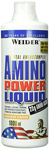 Weider Amino Power Liquid, Mandarine, Flüssiges Hydrolysiertes Protein + Aminosäuren, 1 Liter