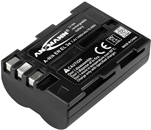ANSMANN Li-Ion Akku A-Nik EN EL 3e 7 4V / Typ 1400mAh / Leistungsstarke Akkubatterie für Foto Digitalkameras - der perfekte Ersatzakku für Nikon Digicam uvm.