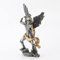 Veronese Design Skulptur Erzengel Uriel, Kunstharz, antikes Zinn und goldfarbenes Finish, 33 cm