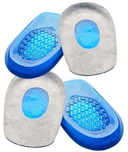 Medipaq® Soft Gel Heel Cup Supports (2 x Pairs) - Instant Pain Relief for Tired Feet, Damaged Heel - Walk More Comfortably, All Day Long! Plantar Fasciitis (2 x Pairs UK Size 3-7)