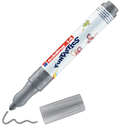 edding 14 FUNTASTICS - Malstifte für Kinder - grau - Rundspitze 3 mm - für Malspaß auf hellem Papier und Karton - abwaschbar von Haut und Textilien