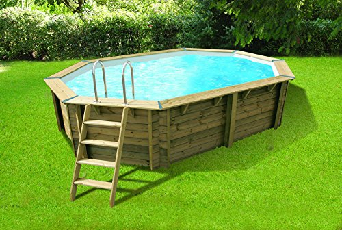 Piscine Bois AZURA UBBINK Allongée en Kit 550x355x120 cm Liner Sable