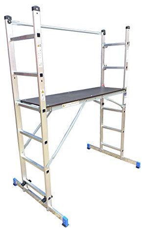 CLOW 5 Way Combination Work Platform - Step - Ladder - Multi Purpose Aluminium Scaffolding