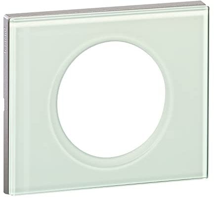 LEGRAND - Plaque Céliane - Plaque de Finition pour Prises et Interrupteurs Céliane - 1 Poste - Verre Kaolin