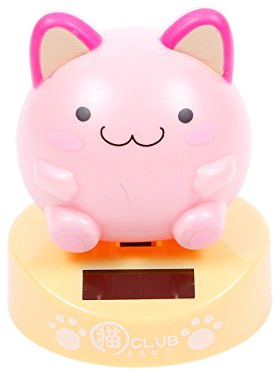 Wackelfigur Auto Solar Solarfigur Solartiere Solarbetriebene Figuren Autodeko Wackel Tiere, wählen:SB-33 Katze rosa