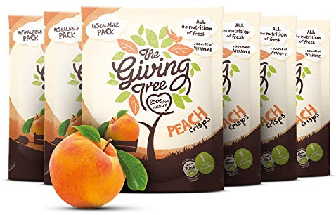 The Giving Tree Freeze Dried Fruit Crisps - Vegan, Gluten Free Nutritional Crisps (Peach, 18g (Pack of 6))