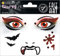 HERMA 15318 Face Art Sticker Vampir, dermatologisch getestet, ablösbare Glitzer Gesicht Aufkleber, temporäre Tattoos für Karneval Fasching Halloween Festival Kinder Geburtstag, rot schwarz