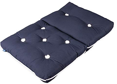 AWN Kapok Outdoor Kissen | 100% Kapok-Naturfasern gefüttert | Wasserfest, Schwimmfähig | Kissenbezug 100% Baumwolle | Doppelkissen | Dunkelblau