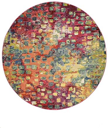 RugVista, Davina, Teppich, Mittelflor, ∅ 250 cm, Rund, Modern, Oeko-Tex Standard 100, Polypropylene, Flur, Schlafzimmer, Küche, Wohnzimmer, Braun/Hellbraun/Gelb, Braun