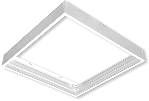 SUMMIT Aufbaurahmen für LED Panel 30 x 30 cm in Weiß I Rahmen aus Aluminium I Montagerahmen für Wand & Decke I Einbau Deckenleuchte Quadratisch I Aufputzrahmen für Panele