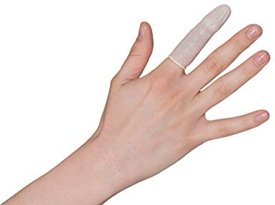 Herrmann Latex Fingerlinge Premium in Größe M | 100 Stück | Einweg Fingerschutz Naturlatex - puderfrei - feuchtigkeitsabweisend | Idealer Schutz vor Verunreinigungen einzelner Finger
