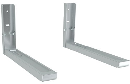 deleyCON Soporte Universal para Microondas Microondas de Montaje en pared Hasta 35kg Extensible a 48,3cm Horno Parrilla de Montaje en Horno Cafetera - Plata