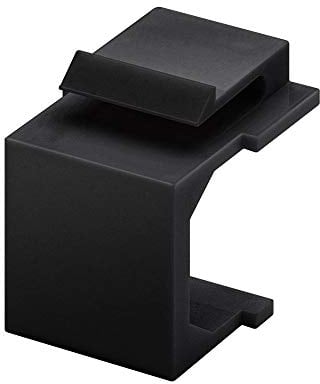 Goobay 79990 Keystone Abschirmung für CAT, SAT, LAN, HDMI, USB Module, Schutz, Abdeckung, Blindabdeckung, Bedeckung, Cover, 4-er Pack, schwarz