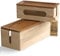 Nature Supplies Set mit 2 Kabelboxen aus Kiefernholz - 1 Klein Kabelbox als Schreibtisch-Organizer, 1 Große Box für den Boden für Kabelorganisation (Natürliches Holz)