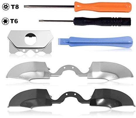 2 Color Black+Silver Bumper Trigger LB RB Button Replacement for Xbox One Elite Controller with free T6 T8H Screwdriver Kits