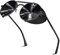 Sunier Retro Round Polarized Steampunk Sunglasses Men Women Side Shield Goggles Gothic, Black Frame Black Polarized Lens, M