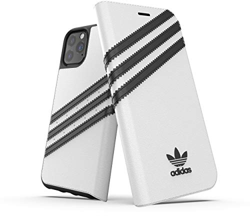 adidas Originals Protective Folio PU Booklet Mobile Phone Case Compatible with iPhone 11 Pro - White/Black