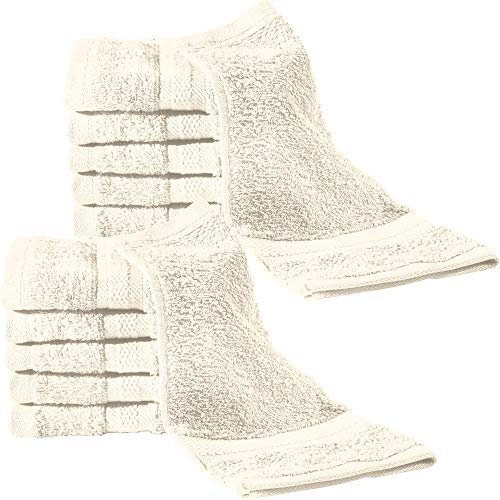 REDBEST Seiftuch 12er-Pack Chicago Creme Größe 30x30 cm - saugstark, strapazierfähig, ideal für Reisen, Sport (weitere Farben)