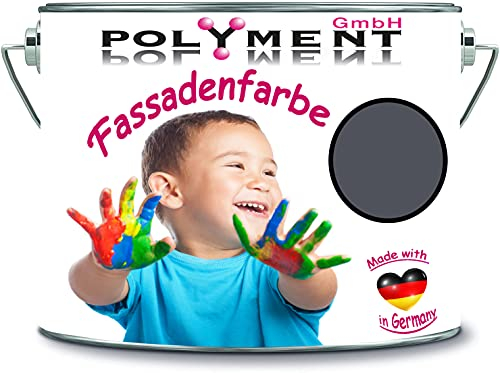 5 Liter hochwertige Silikonharz Fassadenfarbe Sockelfarbe RAL-Farbtonkarte (RAL 7015 Schiefergrau)
