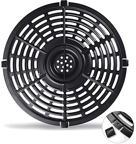 Air Fryer Replacement Parts for Chefman TurboFry 3.6QT Power XL 4QT Emeril Lagasse 4QT Air Fryer, 8.1'' Non-Stick Round Air Fryer Accessories Replacement Tray Rack Grill Crisper Plate