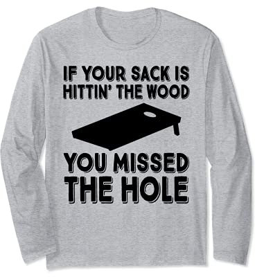 Cornhole Sack Quote Tailgate Party Football BBQ Geschenk Langarmshirt