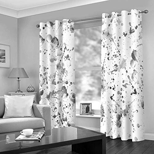 GDYRBY Rideau Occultant Thermiques - 3D Art Noir Et Blanc De Graffiti Motif Rideau Chambre Enfant Moderne Rideaux À Oeillets Décoration De Fenêtre pour Salon Cuisine Bébé 200X160cm(LxH) 2 Panneaux