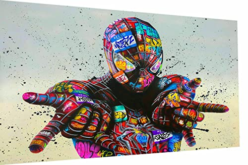 Magic Canvas Art Pop Art Spiderman Hero Held Leinwandbild 1- teilig Hochwertiger Kunstdruck Wandbilder – B8133, Größe: 180 x 90 cm