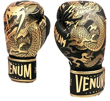 Venum, Dragon's Flight Boxhandschuhe, Unisex Erwachsene, 14 Oz, Schwarz/Bronze