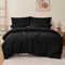 RUIKASI Bettwäsche 200x200 3teilig Schwarz - Polyester Mikrofaser Bettwäsche-Sets Oeko-TEX, Bettbezüge 200 x 200cm + 2 Kissenbezüge 80x80cm mit Reißverschluss, Weich und Bügelfrei