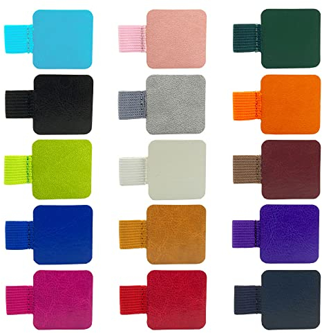 15 Stück Elastische Stiftschlaufe, Pen Holder für Tagebuch, Stifthalter aus Leder, mit Elastischer Schlaufe, Wasserdicht und Kratzfest, für Notizbuch, Planer, Kalender, Klemmbretter (15 Farben)